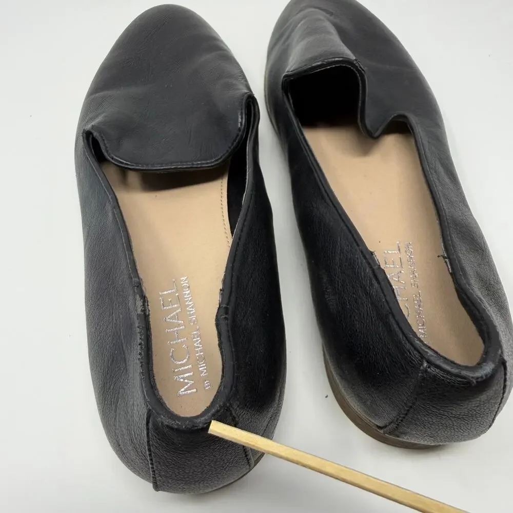 Michael by Michael Shannon Black Leather Loafers Size 11